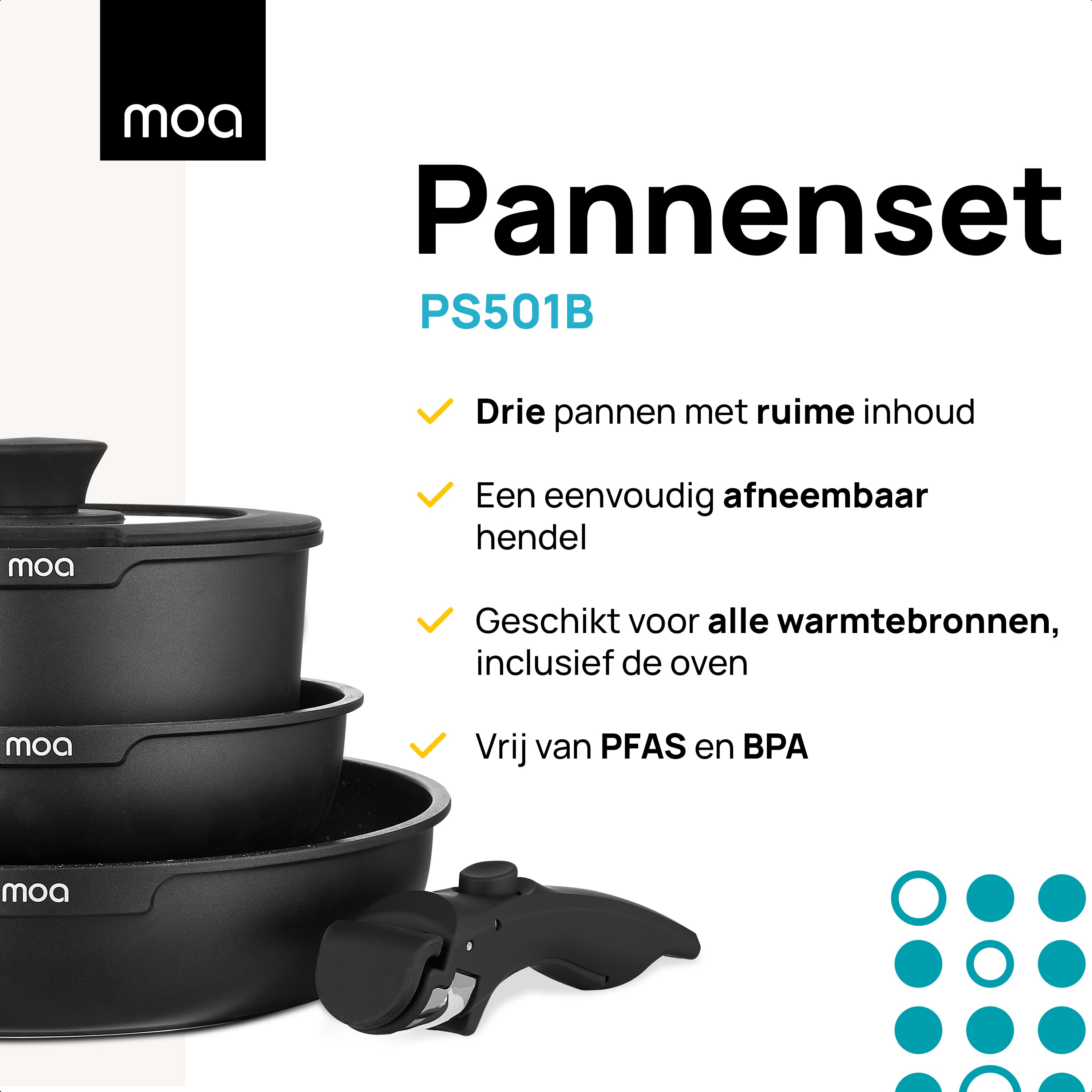 MOA Pannenset - Zwart - PS501B