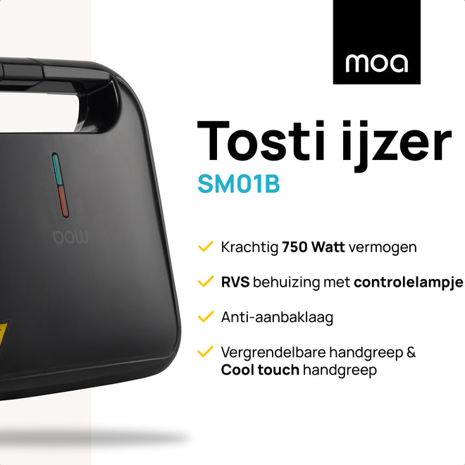 MOA Tosti apparaat - Zwart - SM01B