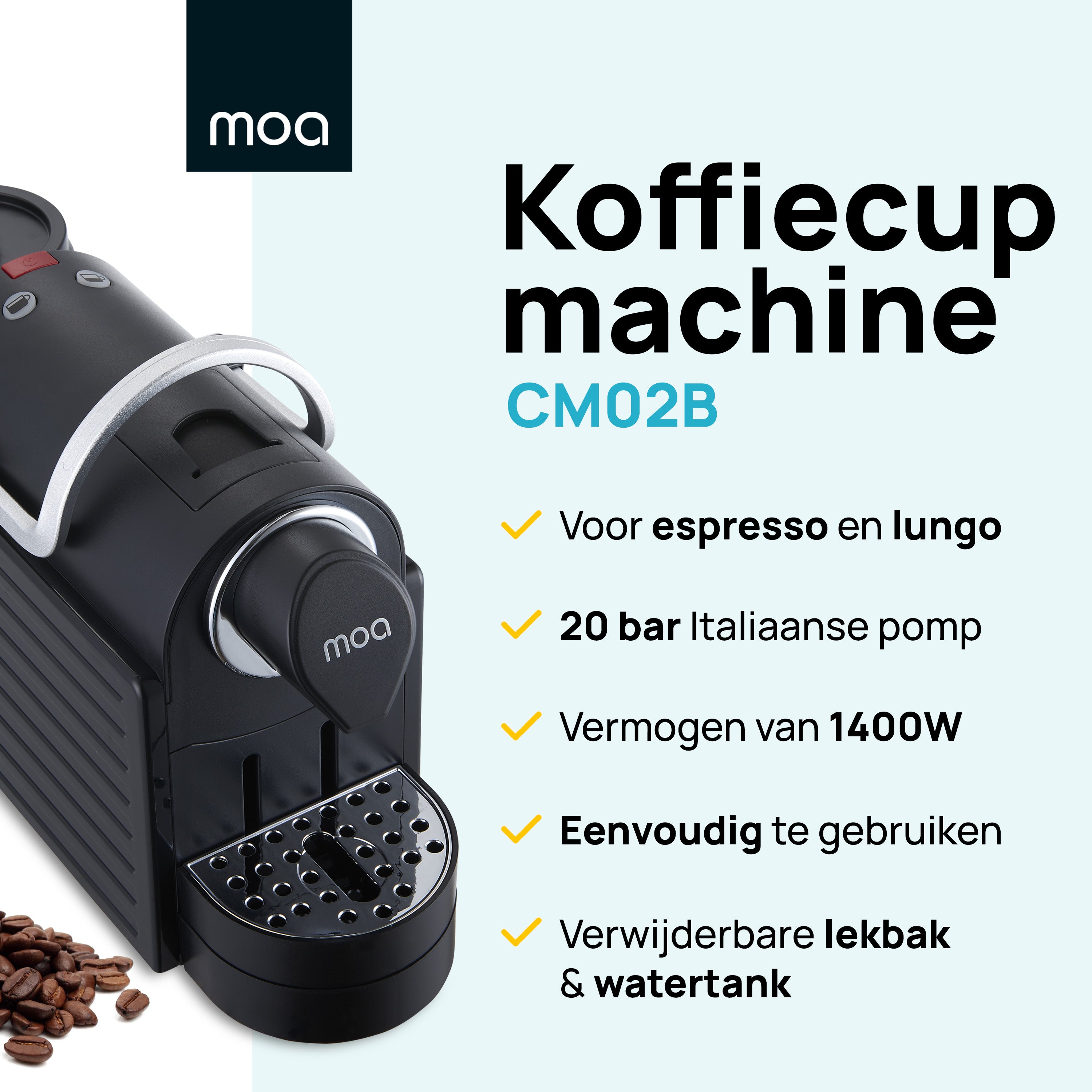 MOA Koffiemachine - Zwart - CM02B