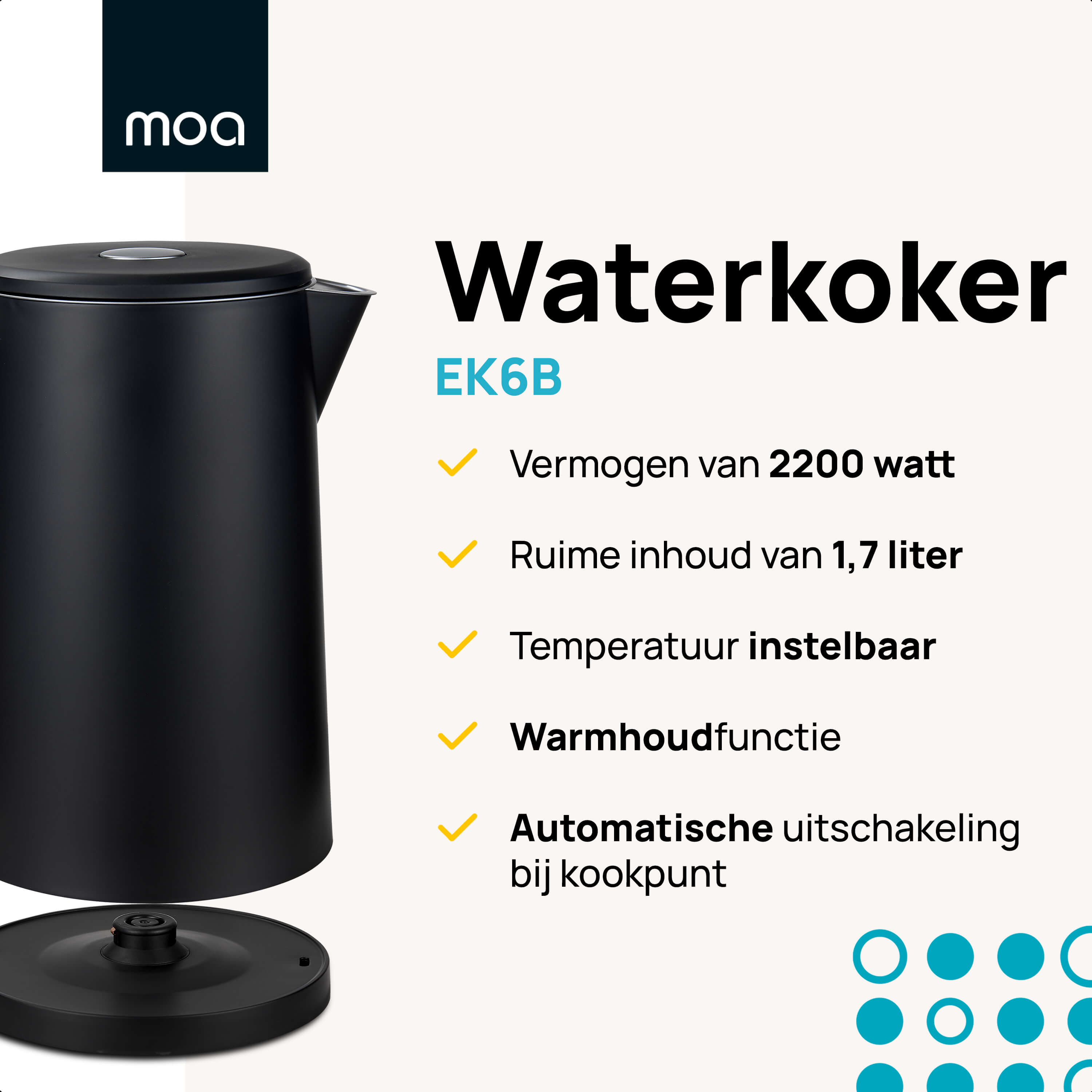 MOA Waterkoker Zwart - EK6B