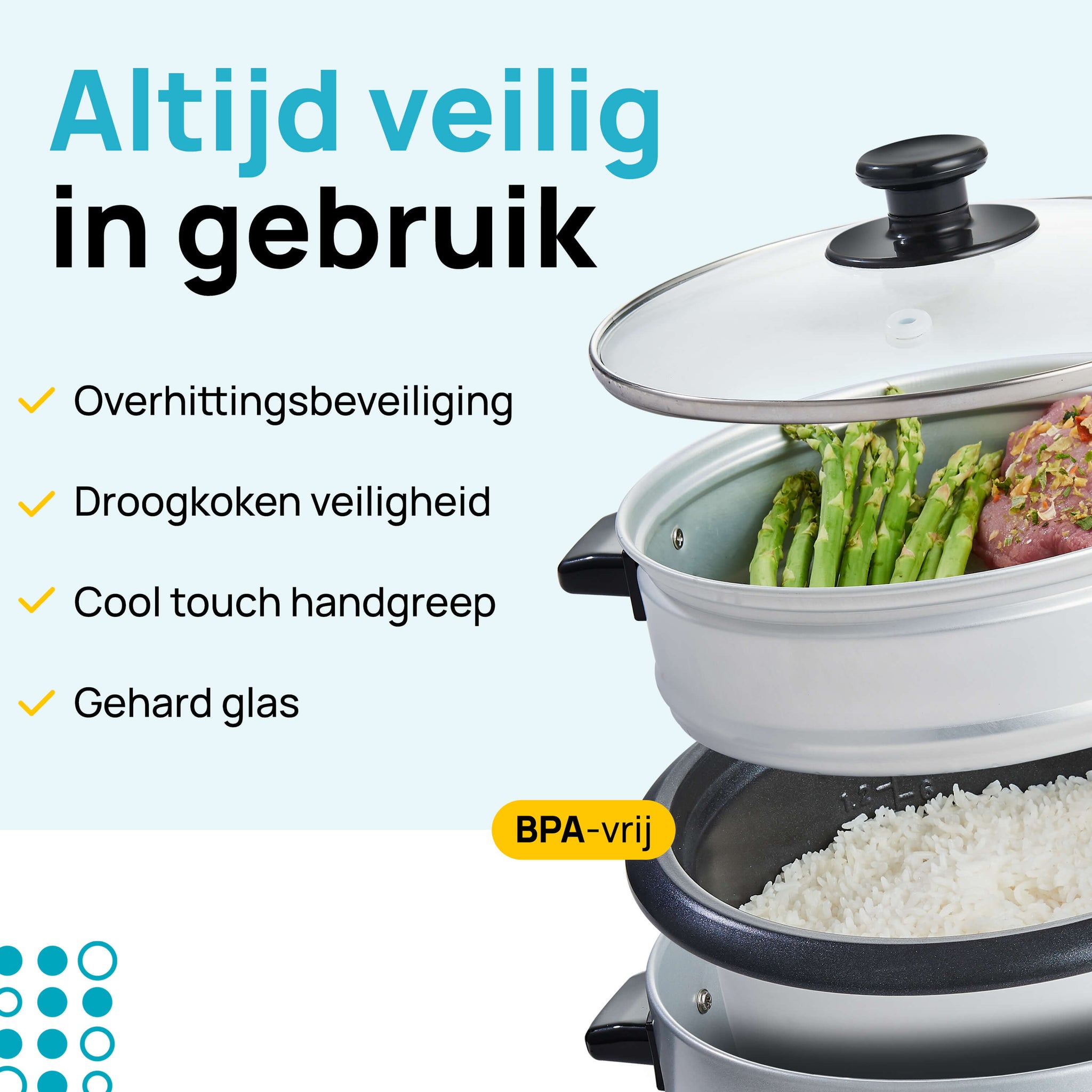 MOA Rijstkoker - Zilverkleurig - RC18S
