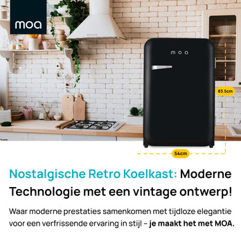 MOA Retro Koelkast - Zwart - RF130B