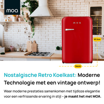 MOA Retro Koelkast - Rood - RF130R