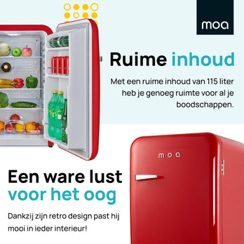 MOA Retro Koelkast - Rood - RF130R
