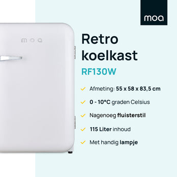 MOA Retro Koelkast - Wit - RF130W