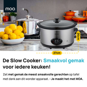 MOA Slowcooker - Zilverkleurig - SC65