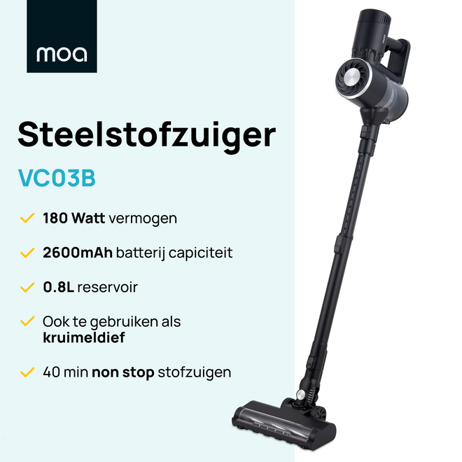 MOA Steelstofzuiger - Zwart - VC03B