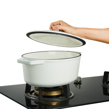 MOA Gietijzeren Braadpan - 29 cm - Wit - C29W