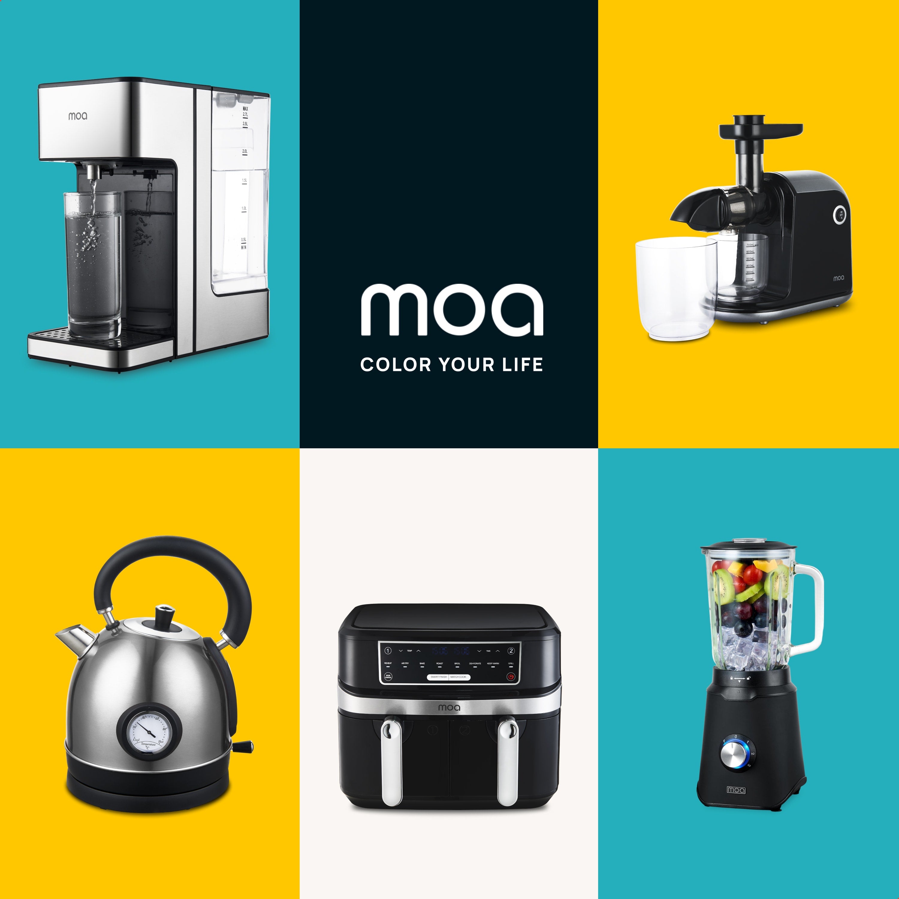 MOA Retro Waterkoker - Zilverkleurig - EK3TS