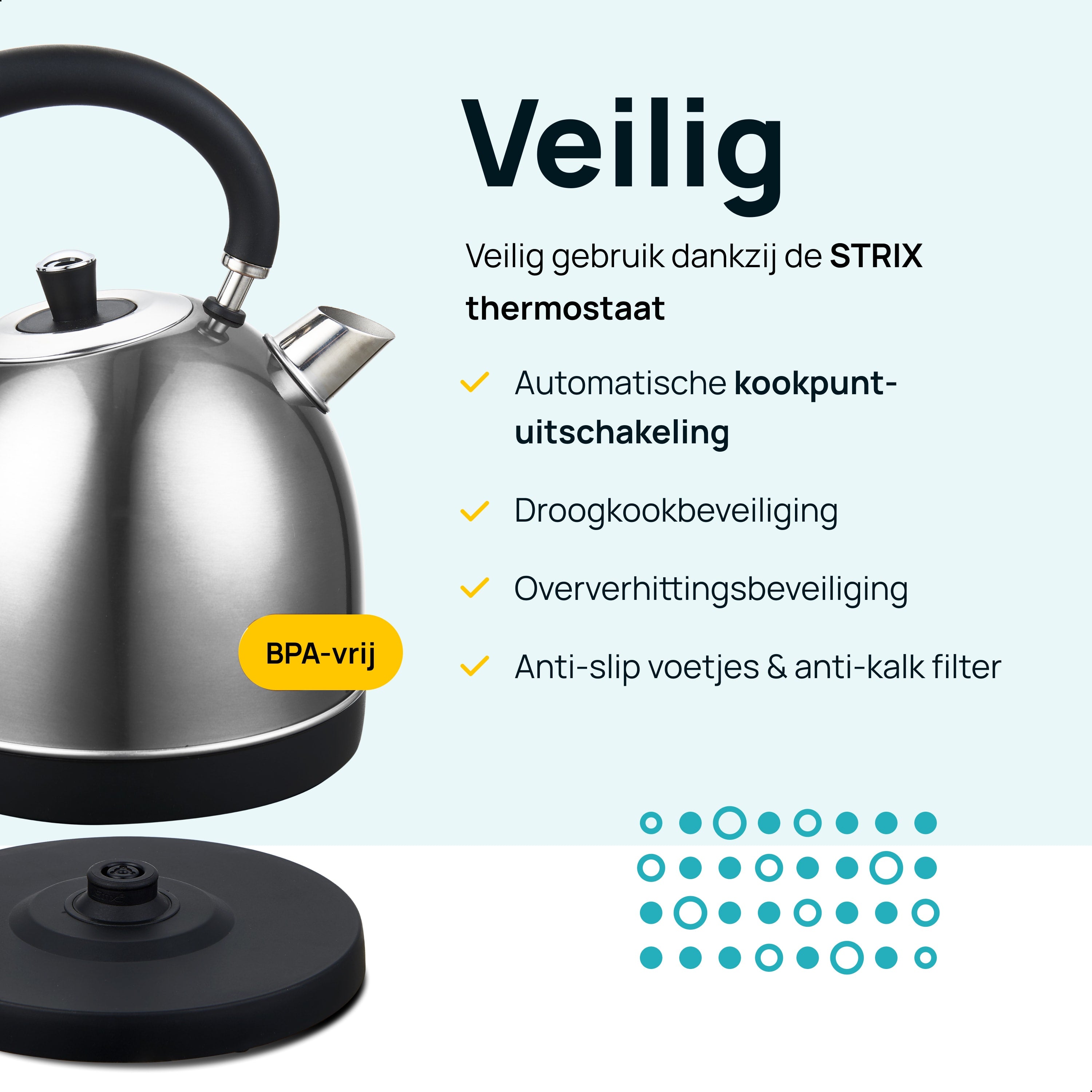 MOA Retro Waterkoker - Zilverkleurig - EK3TS