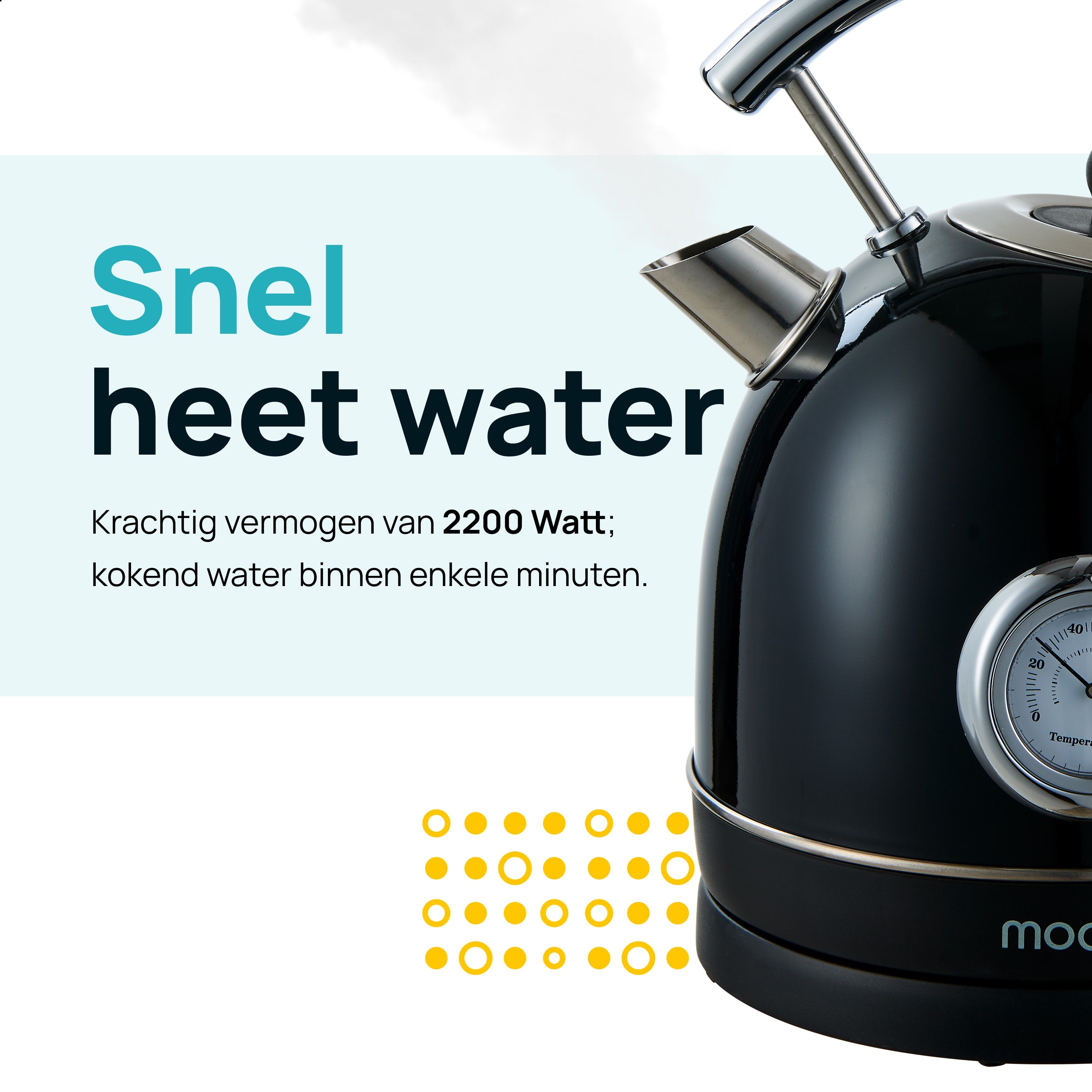 MOA Retro Waterkoker - Zwart -