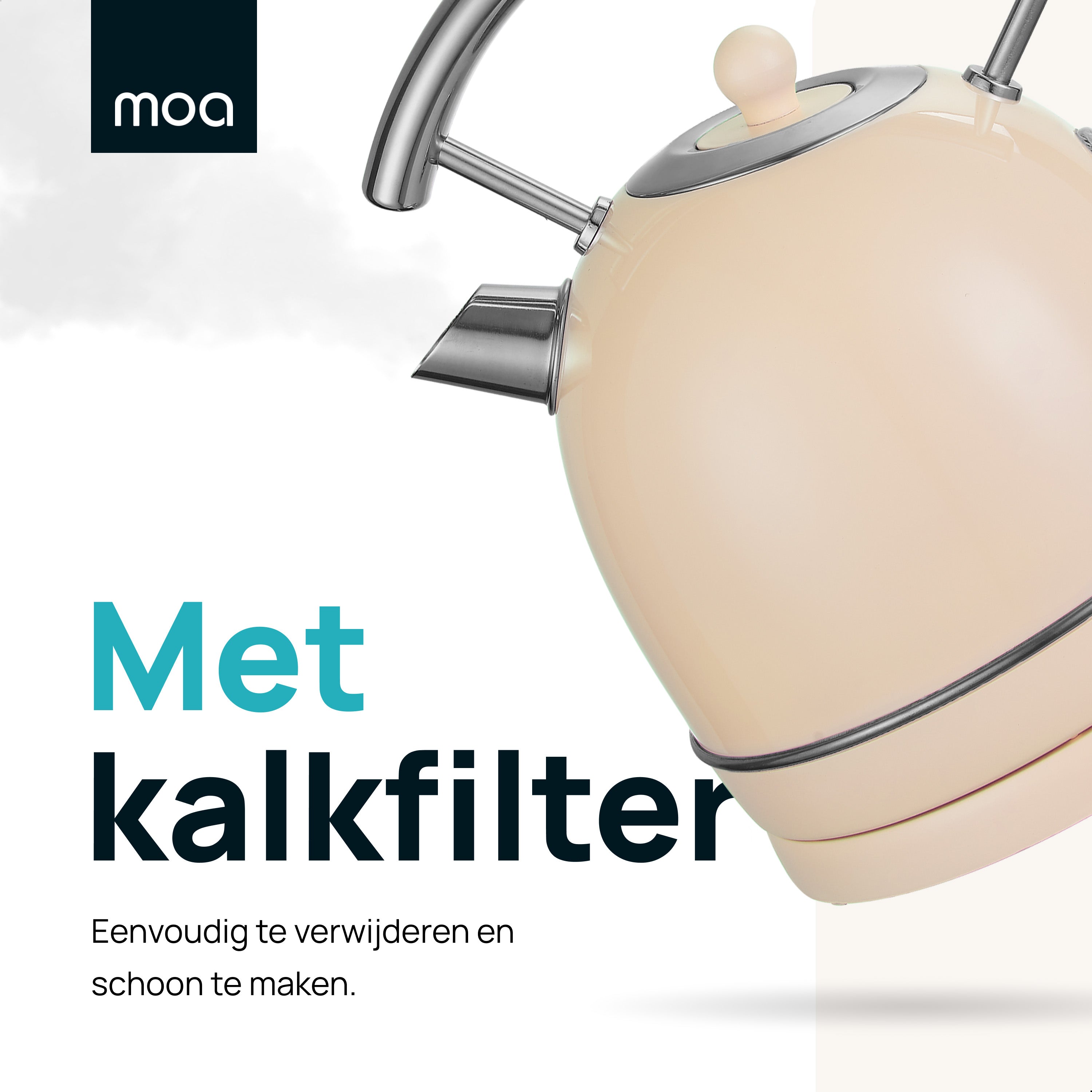 MOA Retro Waterkoker - Crème - EK4TC