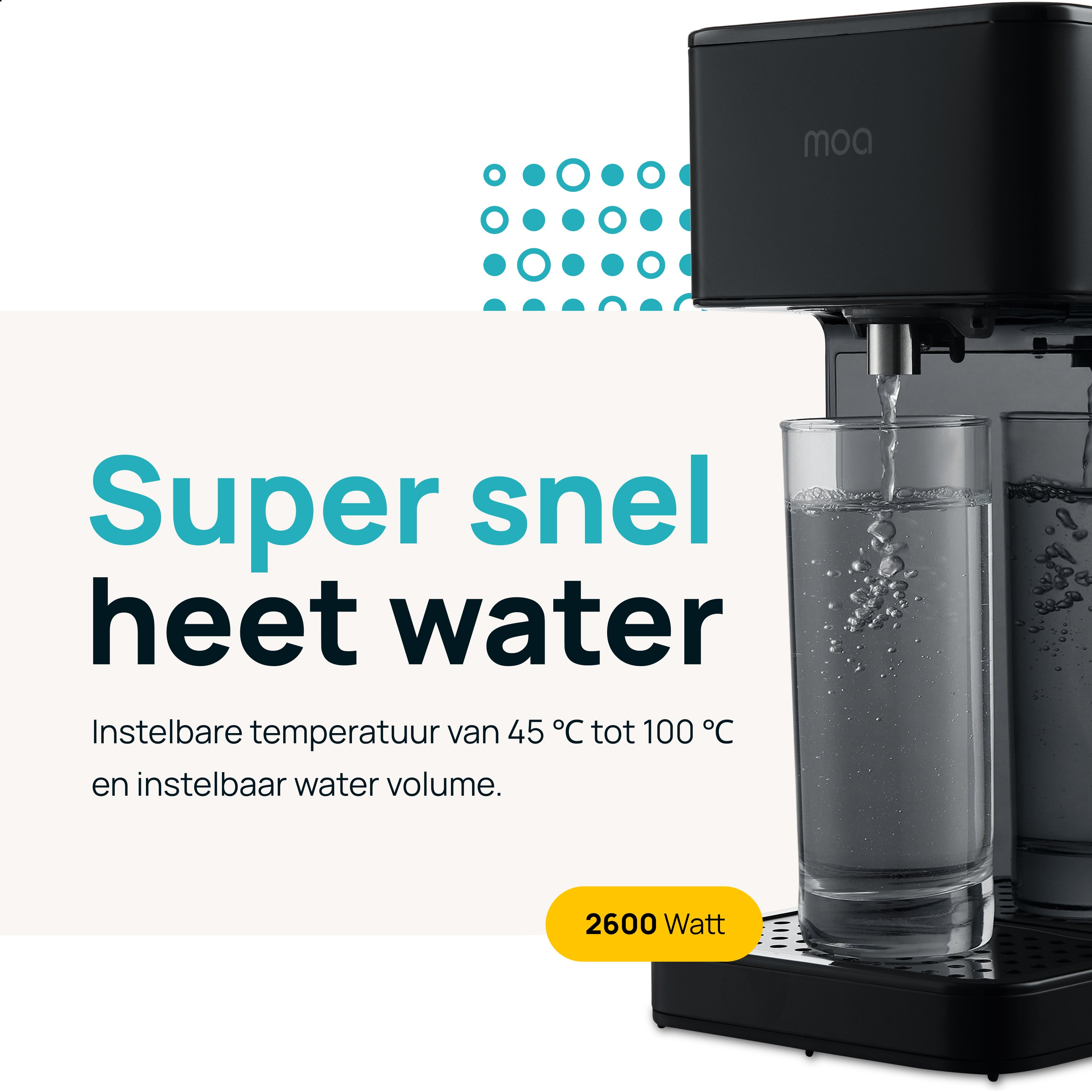 MOA Heetwaterdispenser - Zwart - HWD20B