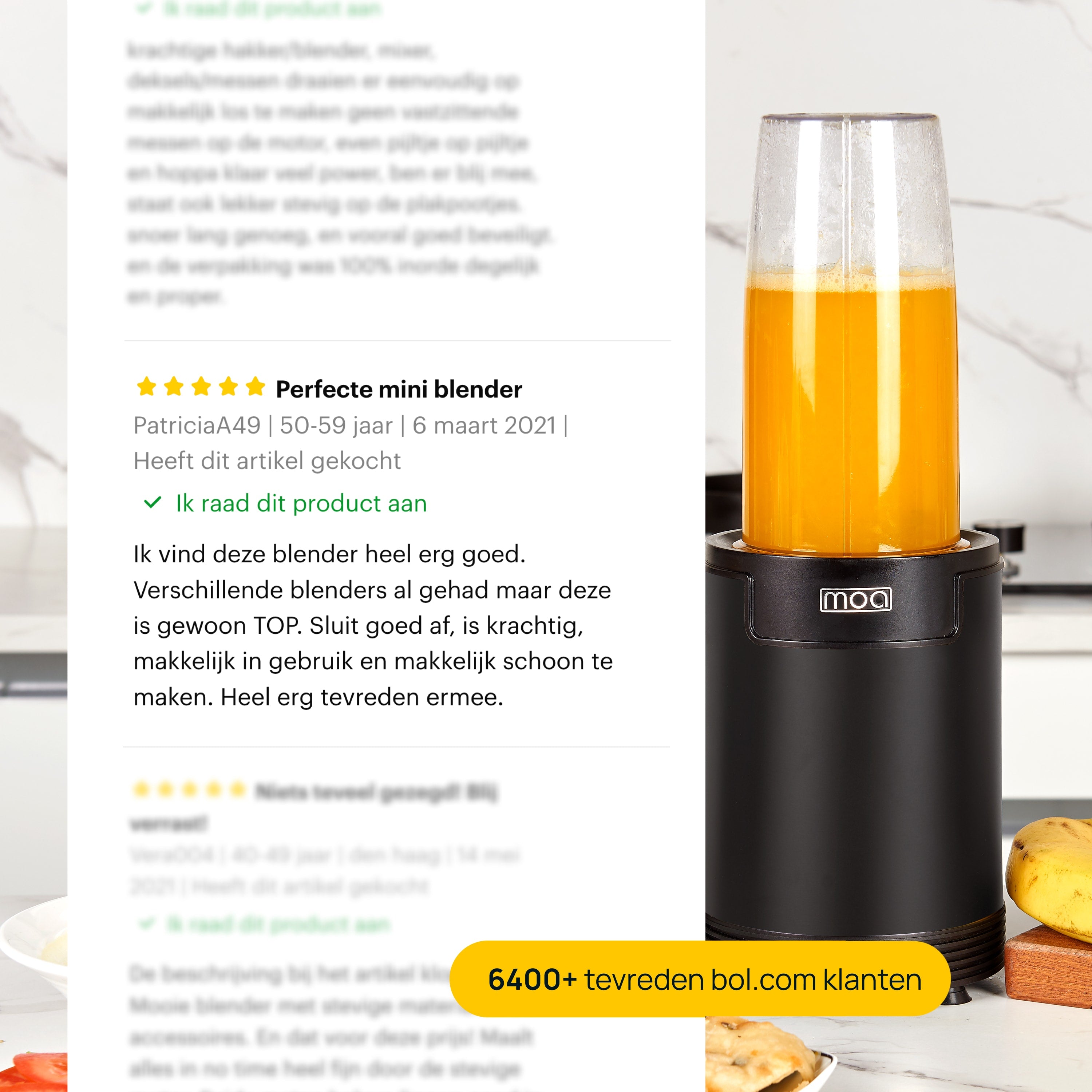 MOA Mini Blender - Zwart - MB02B