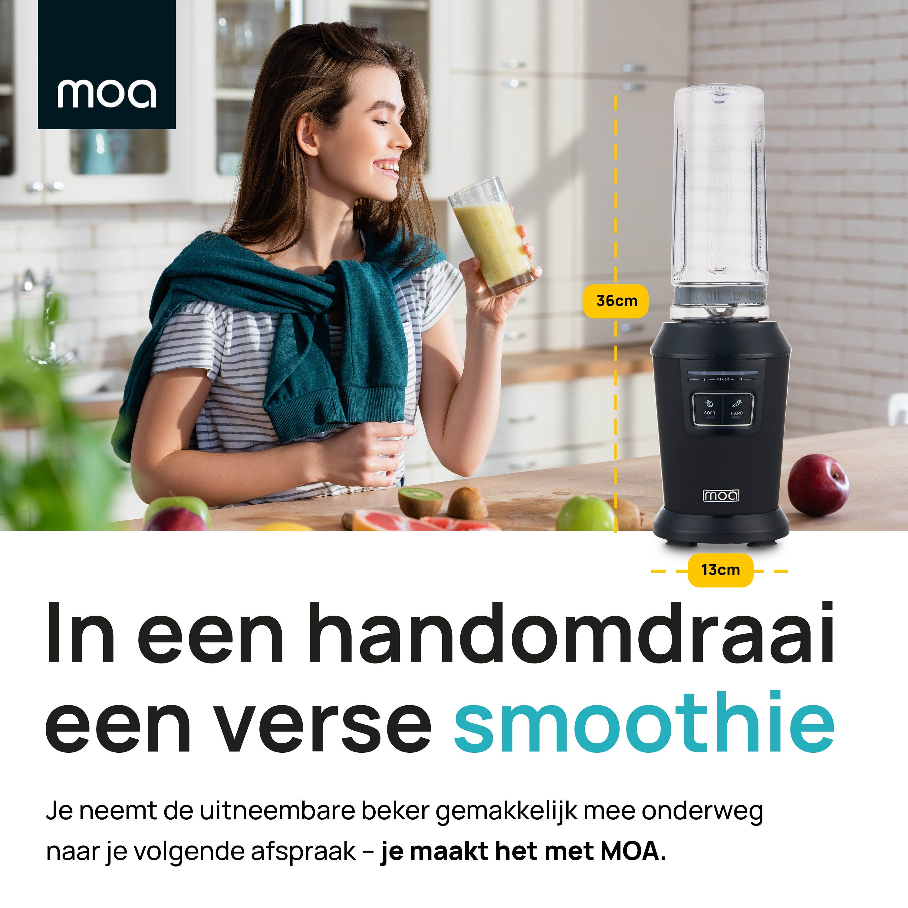 MOA Mini Blender - Zwart - MB10B