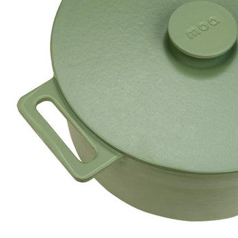 MOA Gietijzeren Braadpan - 29 cm - Olijfgroen - MC29OG