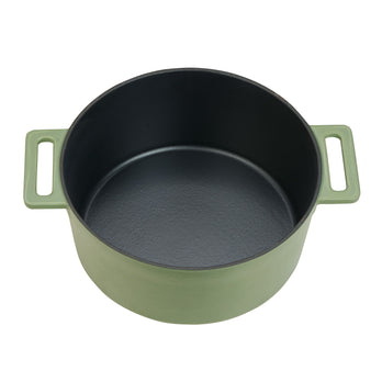MOA Gietijzeren Braadpan - 29 cm - Olijfgroen - MC29OG