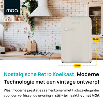 MOA Retro Koelkast - Crème - RF130C