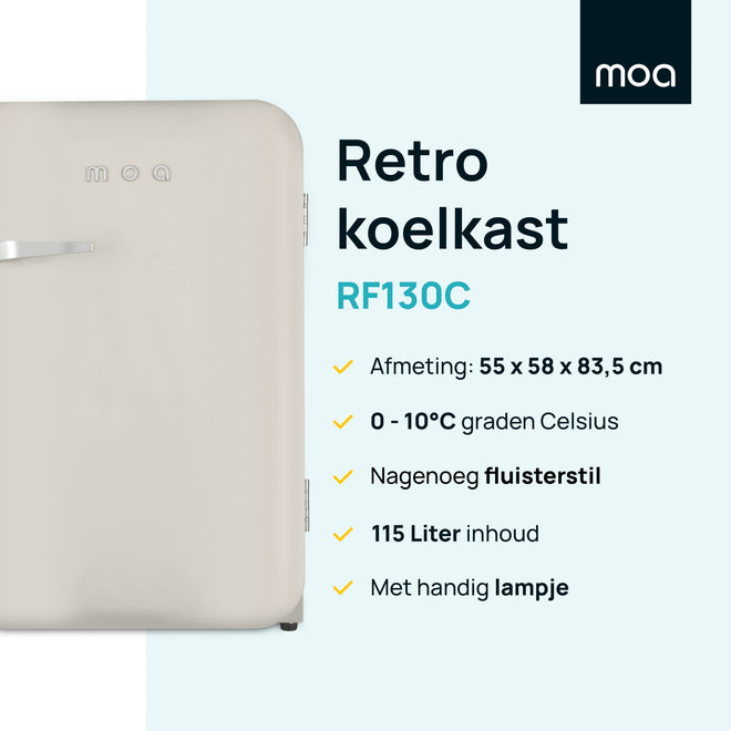 MOA Retro Koelkast - Crème - RF130C