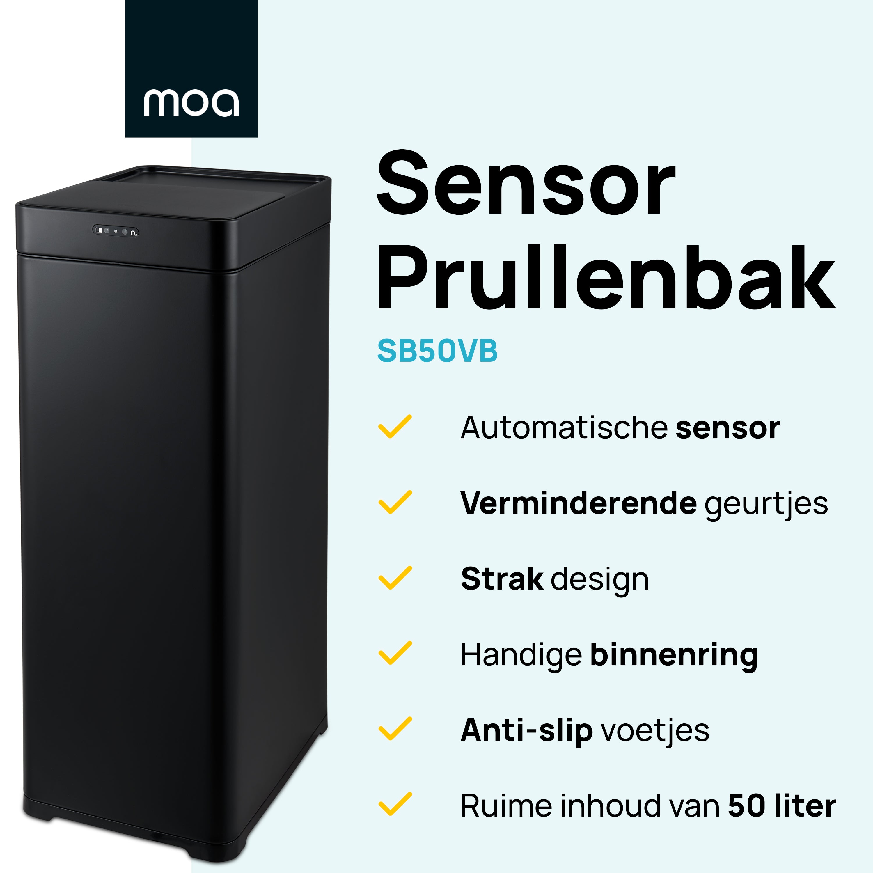 MOA Sensor Prullenbak - Zwart - SB50VB