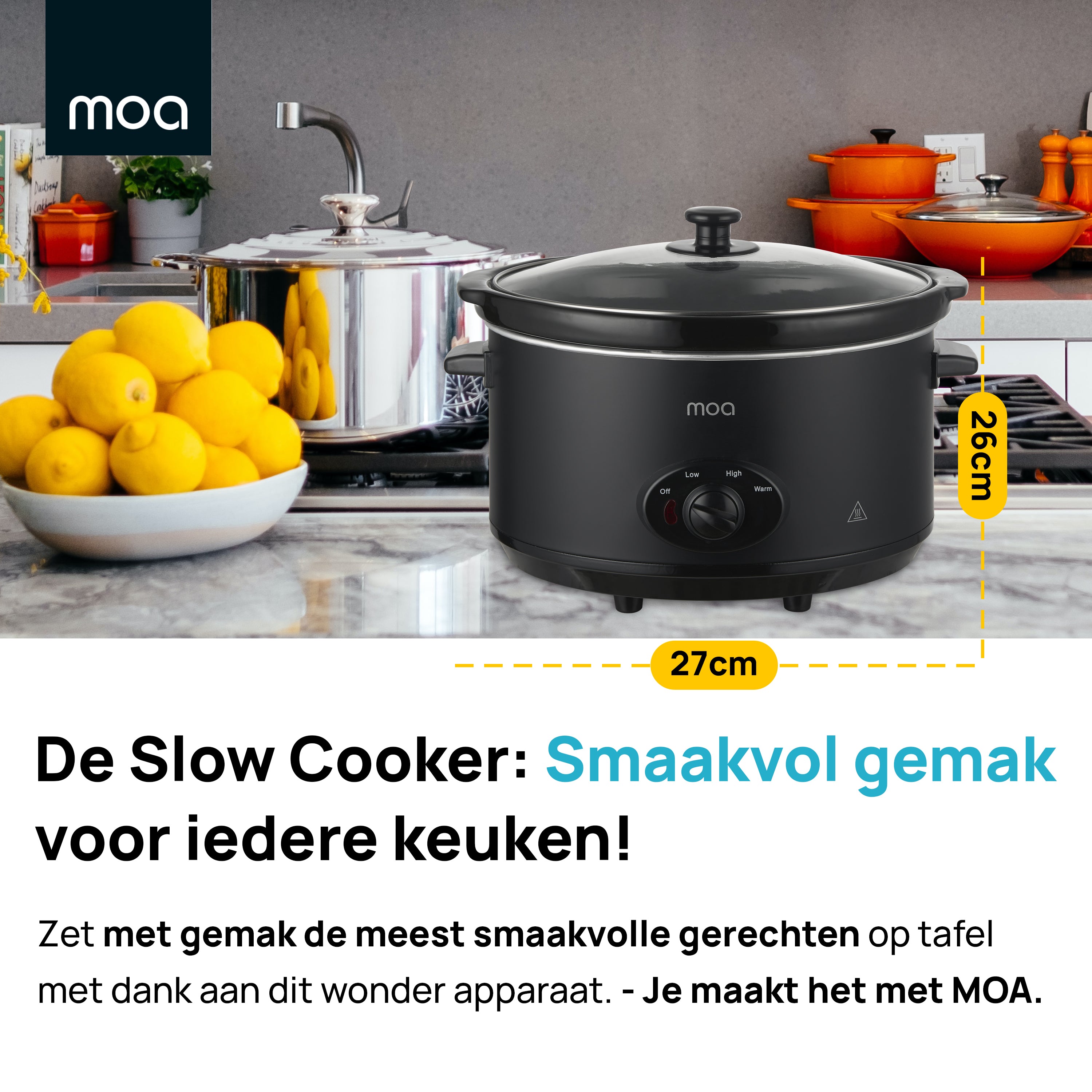 MOA Slowcooker - Zwart - SC65B