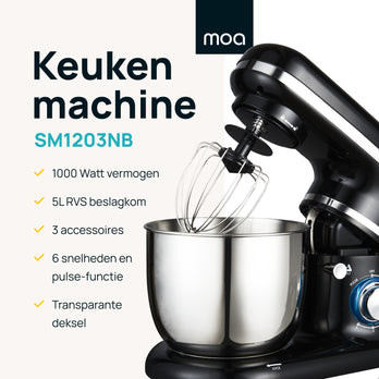 MOA Keukenmachine - Zwart - SM1203NB