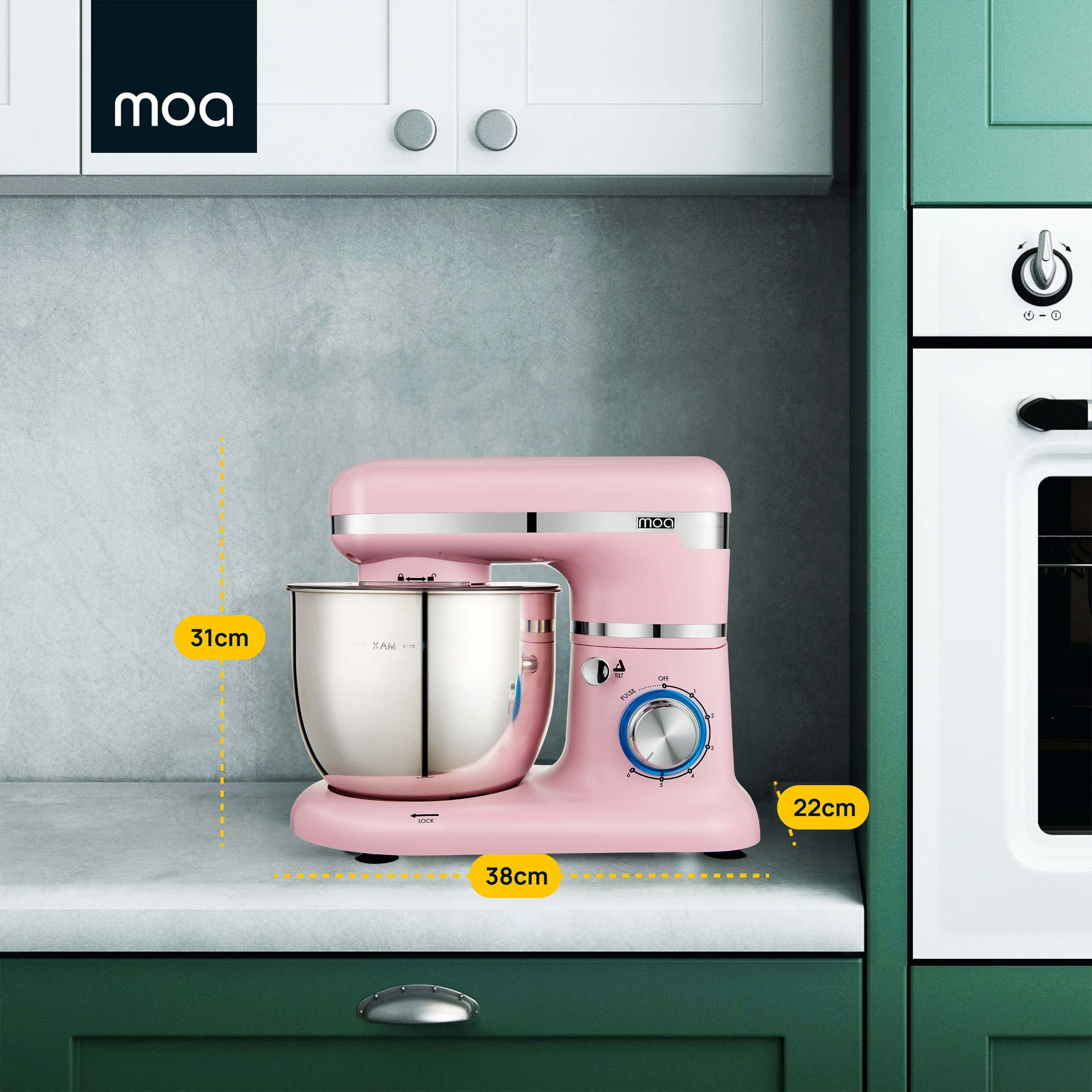 MOA Keukenmachine - Roze - SM1203NP