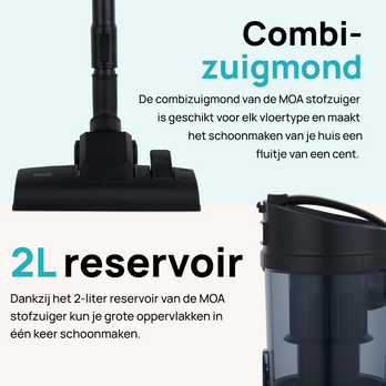 MOA Stofzuiger zonder zak - Zwart - VC85B