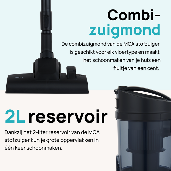 MOA Stofzuiger zonder zak - Zwart - VC85B